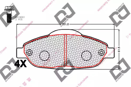 Комплект тормозных колодок DJ PARTS BP2132